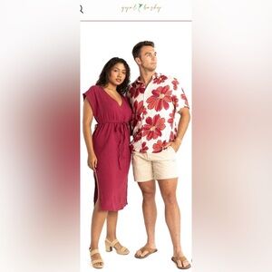 Gyal Bashy Double Gauze Organic Cotton
"Elisa" Cover Up Dress in Sorrel Red OS